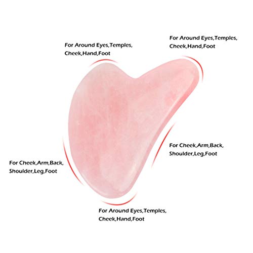 Gua Sha Facial Tool, Natural Jade Stone Guasha Board for SPA Acupuncture Ther...