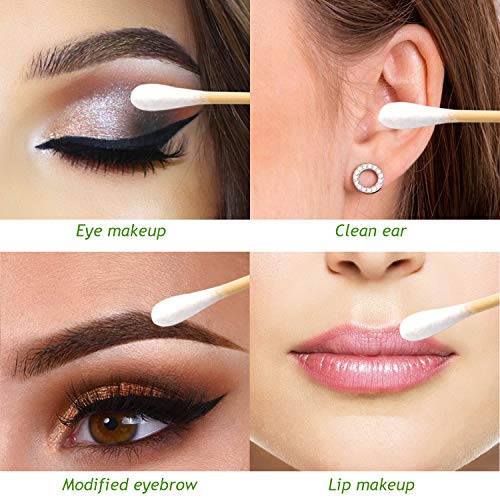 Cibutyful Cotton Swabs 400 count Double Round Tips Cotton Swabs With Strong w...