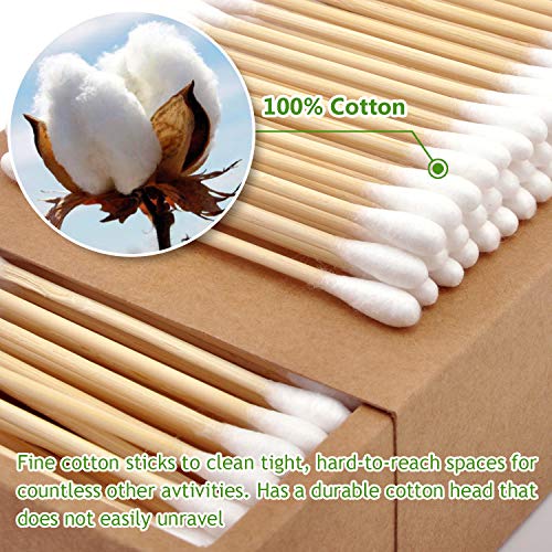 Cibutyful Cotton Swabs 400 count Double Round Tips Cotton Swabs With Strong w...