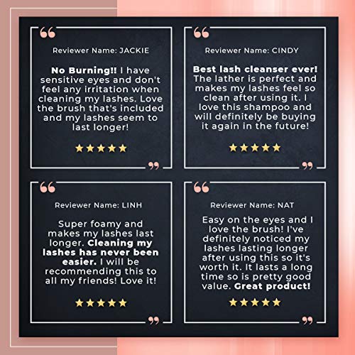 Lash Shampoo Foaming Cleanser & Brush (50ml) | Gentle Foam Wash For Eyelash E...