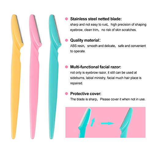 15Pcs Eyebrow Razors Multipurpose Exfoliating Dermaplaning Tool Face Razor an...