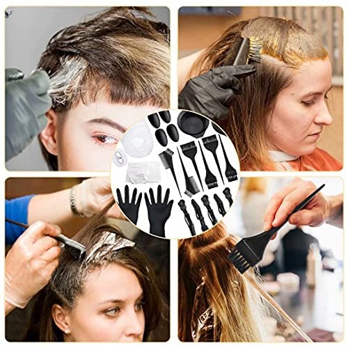 47 Pieces Hair Dye Coloring Kit Hair Tinting Bowl Dye Brush, Ear Cover, Glove...