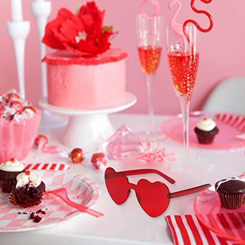 Cieovo 2 Pieces Glitter Valentines Day Heart Headbands Glitter Heart Headband...