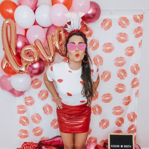 Cieovo 2 Pieces Glitter Valentines Day Heart Headbands Glitter Heart Headband...