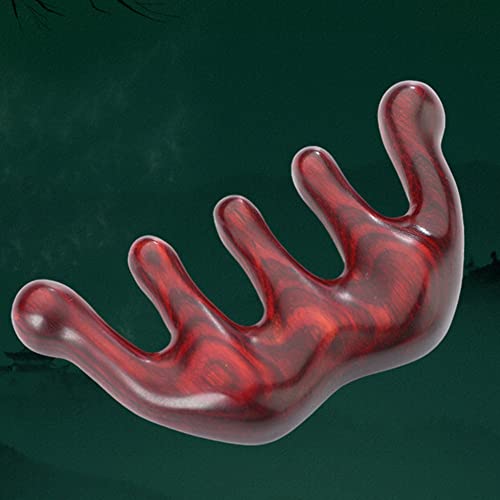 Wooden Massage Comb, Natural Red Sandalwood Wide Tooth Scraping Scalp Wood Ha...