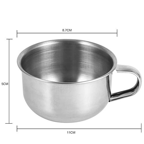Cimenn New Stainless Steel Metal Shaving Soap Mug Bowl Cup Shaver Razor Clean...