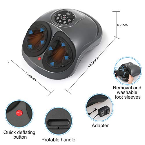 CINCOM Foot Massager with Heat & Air Compression for Foot Deep Shiatsu Kneadi...