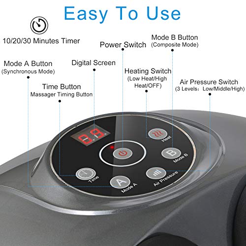 CINCOM Foot Massager with Heat & Air Compression for Foot Deep Shiatsu Kneadi...