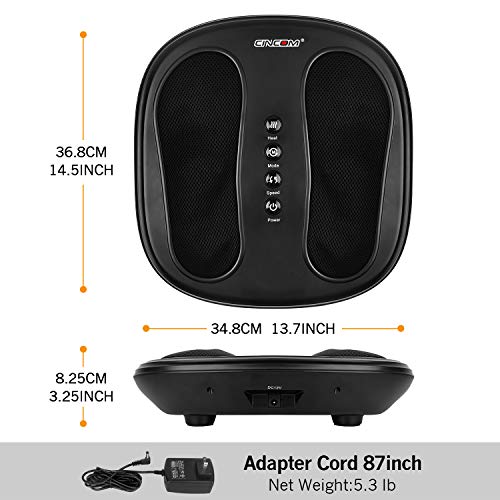 CINCOM Shiatsu Foot Massager with Heat, Deep Kneading Heated Foot Massager Ma...