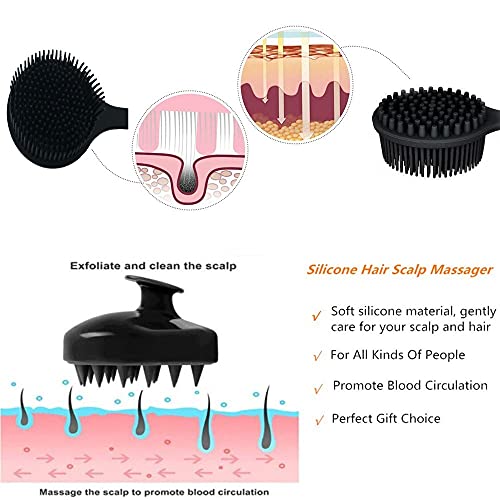 Silicone Shower Body Brush & Hair Scalp Massager Shampoo Brush, Long Handle B...