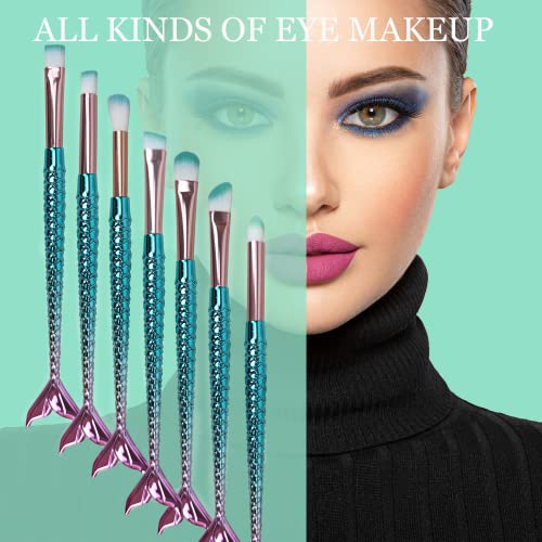 Mermaid Makeup Brushes Set with Bag Citicolor Chubby Fish Foundation Brush 11...
