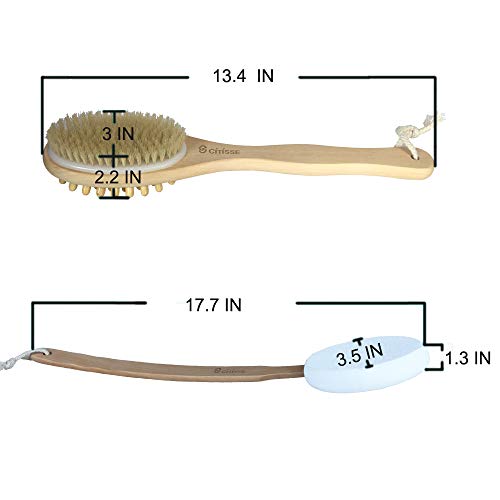 2PACK CITISSE Premium Dry Brushing Body Brush Set- Natural Boar Bristle Showe...