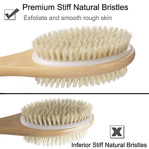 2PACK CITISSE Shower Brush Set - Back Cleaning Scrubber with Soft and Stiff B...