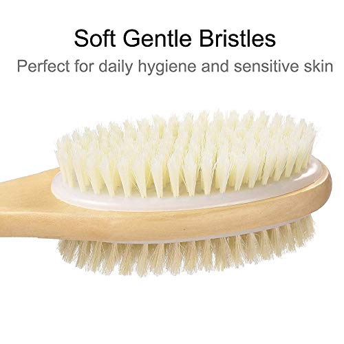 2PACK CITISSE Shower Brush Set - Back Cleaning Scrubber with Soft and Stiff B...