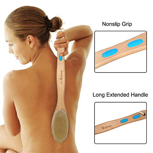 2PACK CITISSE Shower Brush Set - Back Cleaning Scrubber with Soft and Stiff B...