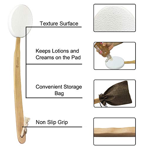 2PACK CITISSE Shower Brush Set - Back Cleaning Scrubber with Soft and Stiff B...