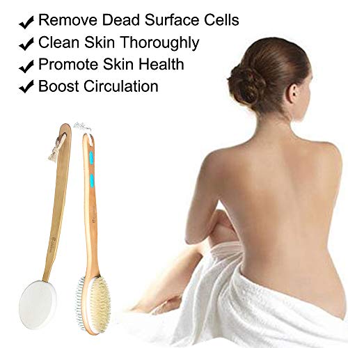 2PACK CITISSE Shower Brush Set - Back Cleaning Scrubber with Soft and Stiff B...