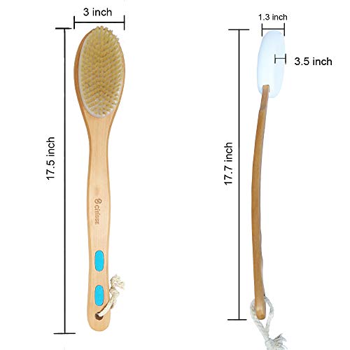 2PACK CITISSE Shower Brush Set - Back Cleaning Scrubber with Soft and Stiff B...