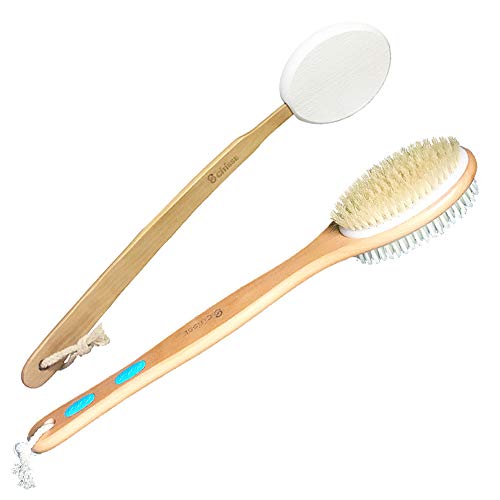 2PACK CITISSE Shower Brush Set - Back Cleaning Scrubber with Soft and Stiff B...