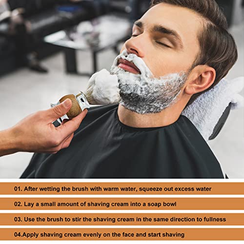 Men's Wet Shaving Kit, Include 3 Items:Shave Brush,Stainless Steel Bowl and S...