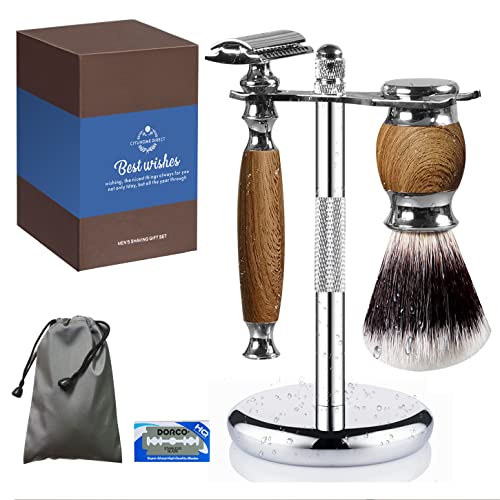 Men's Wet Shaving Kit, Include 3 Items:Shave Brush,Stainless Steel Bowl and S...