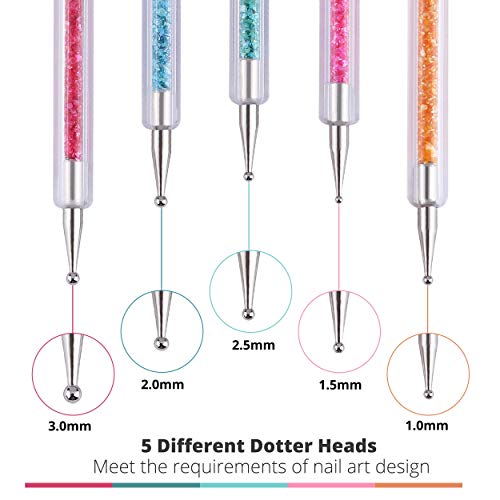 Cizoackle Nail Art Brushes - Double-Ended Brush and Dotting Tool Kit - Elegan...