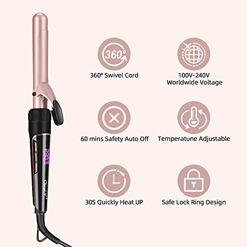 CkeyiN Curling Iron Set 5 in 1 Curling Wand 30s Instant Heat Up Hair Curler w...