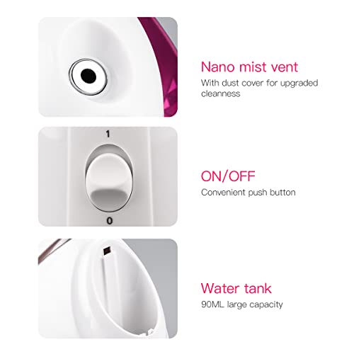 Facial Steamer CkeyiN Nano Ionic Facial Steamer with Adjustable Angle Mist Hu...
