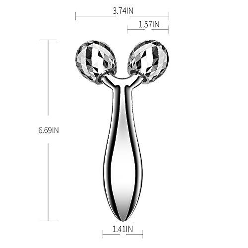 Stainless Steel Face Roller with Travel Pouch, Face Massager Roller for Face,...