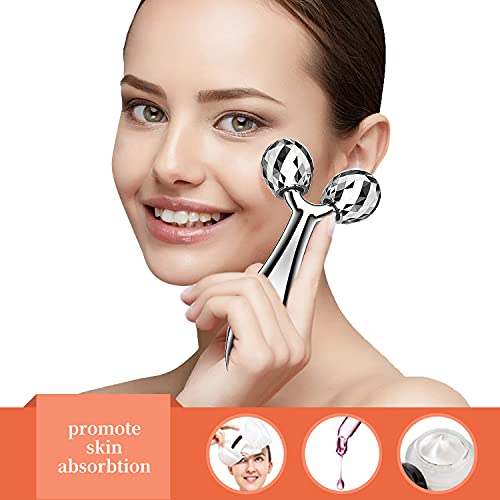 Stainless Steel Face Roller with Travel Pouch, Face Massager Roller for Face,...