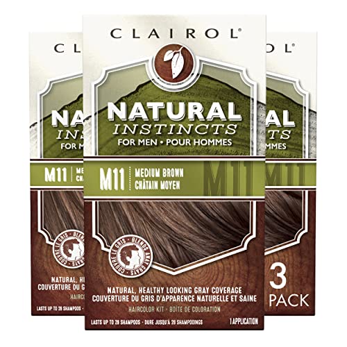 Clairol Natural Instincts Demi-Permanent Hair Dye for Men, M11 Medium Brown H...
