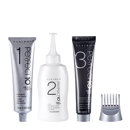 Clairol Nice‘n Easy Perfect 10 Permanent Hair Dye, 2 Black Hair Color, 2 Count