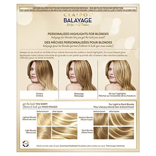 Clairol Nice'n Easy Balayage Permanent Hair Dye, Blondes Hair Color, 1 Count