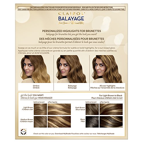 Clairol Nice'n Easy Balayage Permanent Hair Dye, Brunettes Hair Color, 1 Count