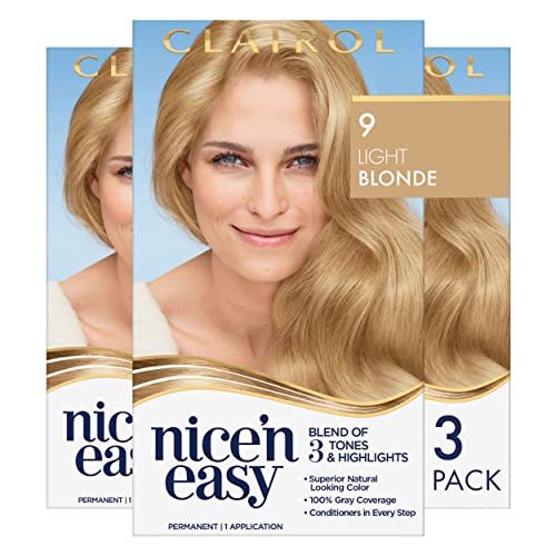 Clairol Nice'N Easy CrÃƒ¨me 9 Light Blonde (Pack of 3) (Packaging May Vary)