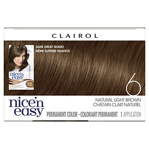 Clairol Nice'n Easy Liquid Permanent Hair Dye, 6 Light Brown Hair Color, 3 Count