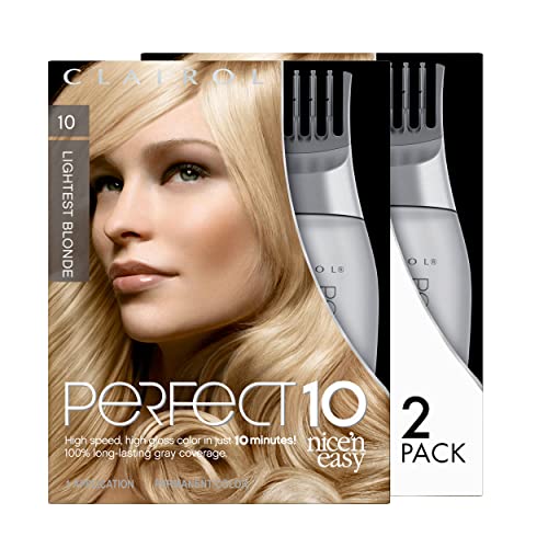 Clairol Nice'n Easy Perfect 10 Permanent Hair Dye, 10 Lightest Blonde Hair Co...