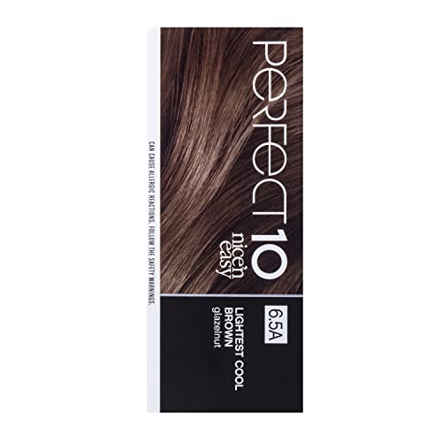 Clairol Nice'n Easy Perfect 10 Permanent Hair Dye, 6.5A Lightest Cool Brown H...