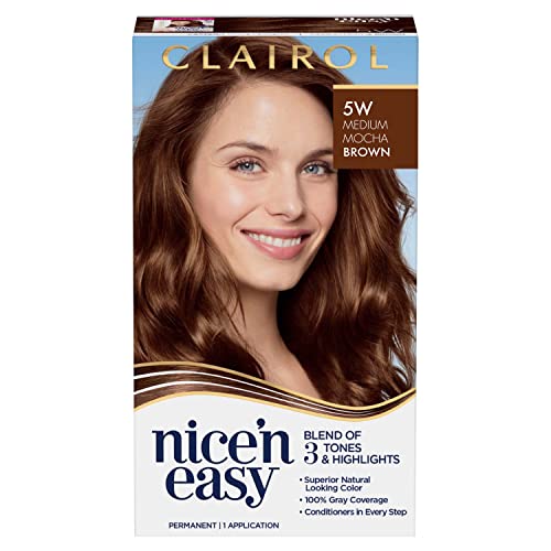 Clairol Nice'n Easy Permanent Hair Color, 5W Medium Mocha Brown, Pack of 1