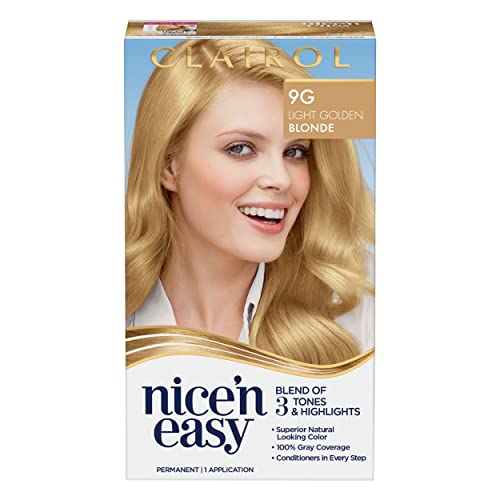 Clairol Nice'n Easy Permanent Hair Color, 9G Light Golden Blonde, Pack of 1