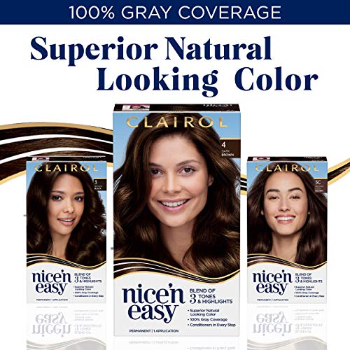 Clairol Nice'n Easy Permanent Hair Dye, 6W Light Mocha Brown Hair Color, 1 Count