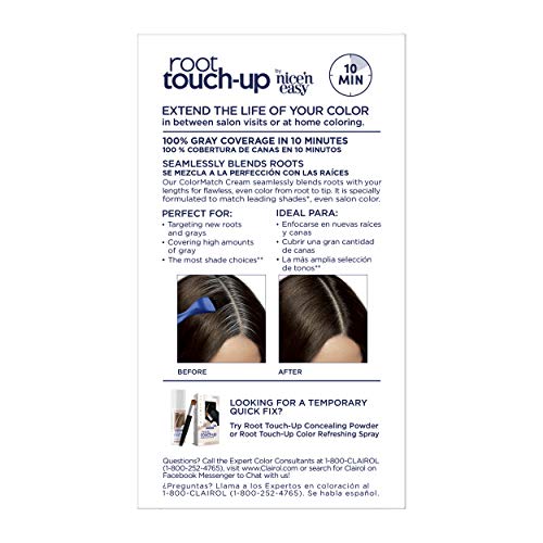 Clairol Root Touch-Up by Nice'n Easy Permanent Hair Dye, 4 Dark Brown Hair Co...