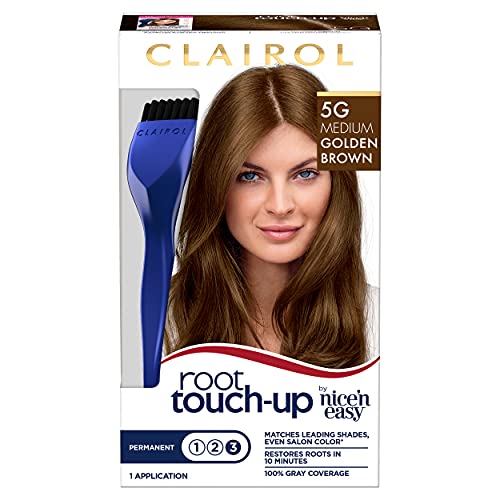 Clairol Root Touch-Up by Nice'n Easy Permanent Hair Dye, 5G Medium Golden Bro...