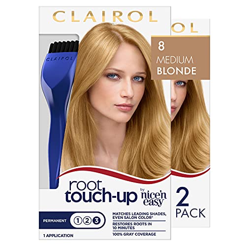 Clairol Root Touch-Up by Nice'n Easy Permanent Hair Dye, 8 Medium Blonde Hair...