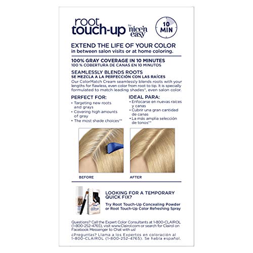 Clairol Root Touch-Up by Nice'n Easy Permanent Hair Dye, 9 Light Blonde Hair ...