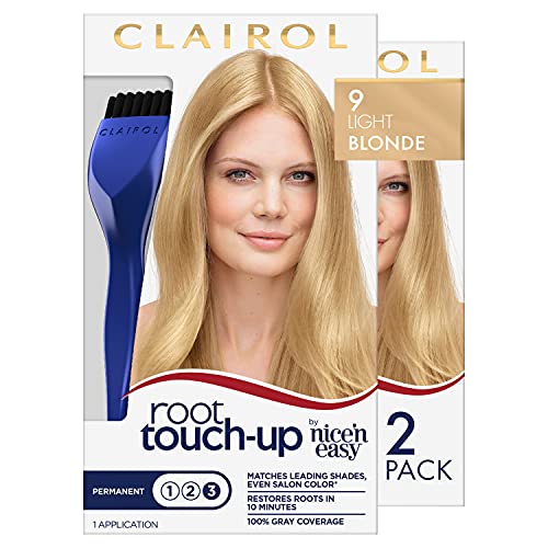 Clairol Root Touch-Up by Nice'n Easy Permanent Hair Dye, 9 Light Blonde Hair ...