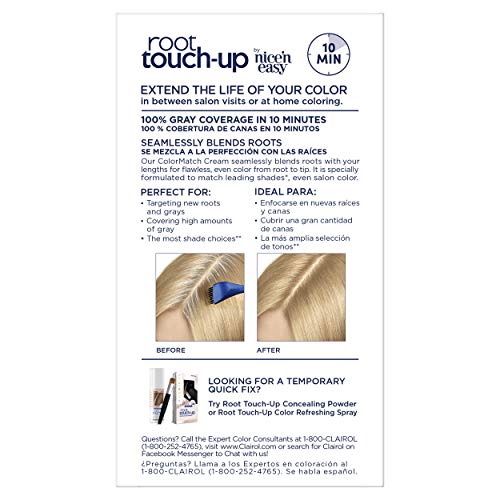 Clairol Root Touch-Up by Nice'n Easy Permanent Hair Dye, 9A Light Ash Blonde ...