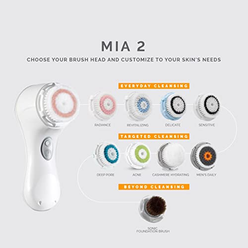 Clarisonic Mia 2, Sonic Facial Cleansing Brush System, 2 Speeds for Gentle an...