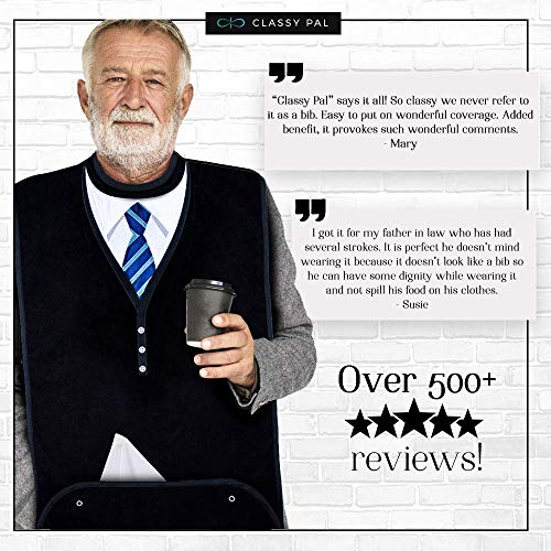 Classy Pal, Adult Bibs for Men, Dress ‘n Dine Clothing Protectors for Eating,...