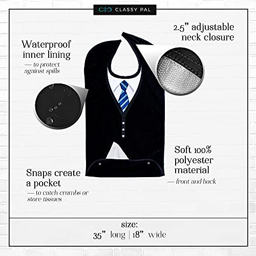 Classy Pal, Adult Bibs for Men, Dress ‘n Dine Clothing Protectors for Eating,...